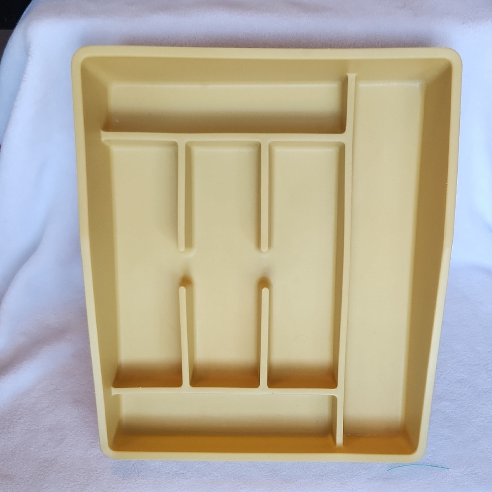 Vtg Rubbermaid Party Plan Harvest Gold Drawer Organizer Set #2924 #2926 70s